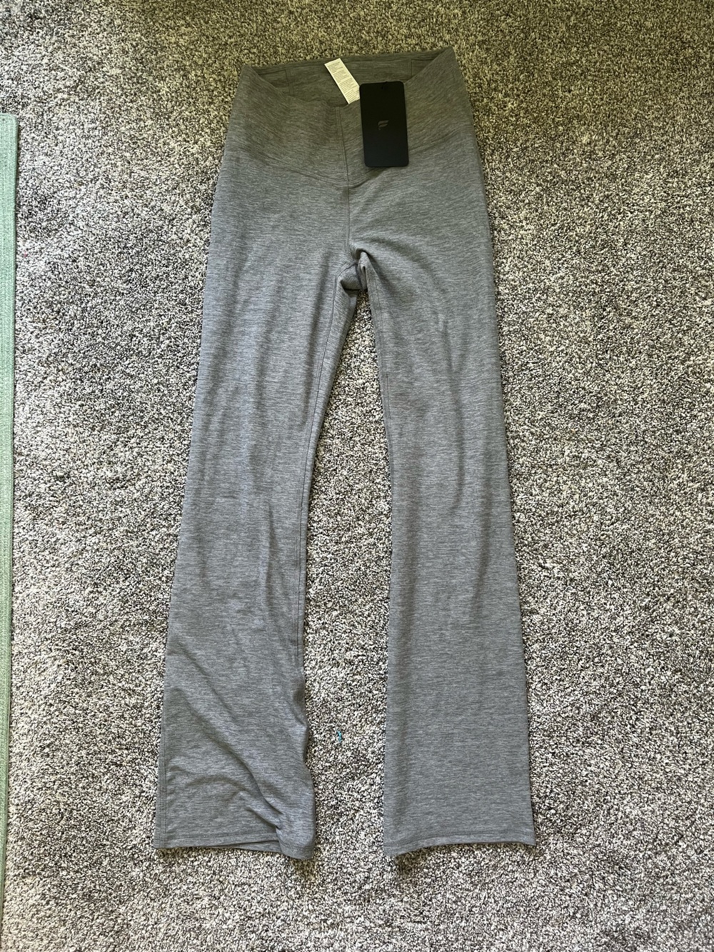 Fabletics Cozy Heather High-Waisted Gray Flare Leggings